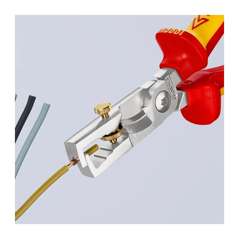 Knipex Copper Insulated Cable Cutter 0 to 10 mm², 180 mm Overall Length, Insulated Handle, Chrome Finish 13 66 180 T