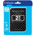 Verbatim 2.5 Inch 2 TB External Portable Hard Drive USB 3.0 Store 'n' Go 136-7748