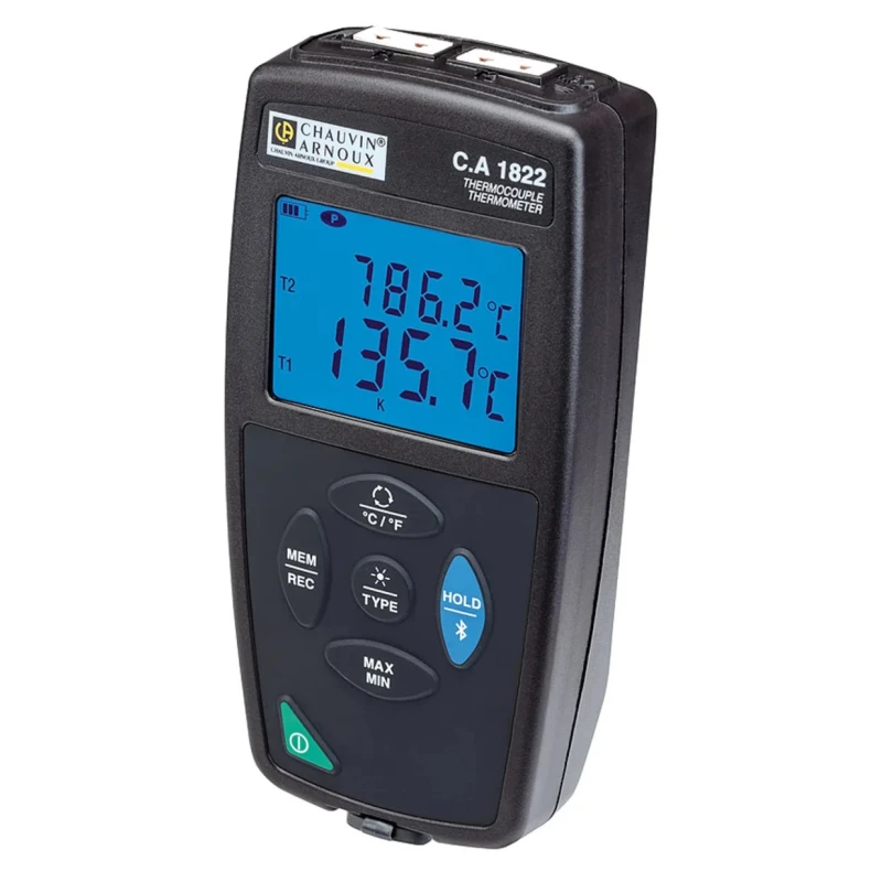 Chauvin Arnoux Handheld Digital Thermometer Type N, R, E, S, J, T, K Probe 2 Inputs ±0.1% R + 0.6°C Accuracy P01654822