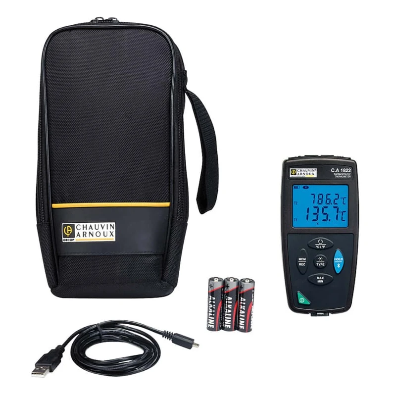 Chauvin Arnoux Handheld Digital Thermometer Type N, R, E, S, J, T, K Probe 2 Inputs ±0.1% R + 0.6°C Accuracy P01654822