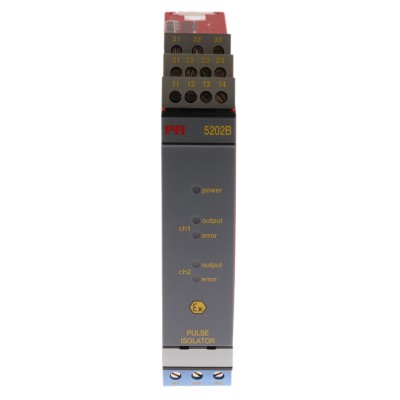 PR Electronics 2 Channel Galvanic Barrier Pulse IECEx ATEX DIN Rail Mount 21.6-300V AC 400mA 5202B4