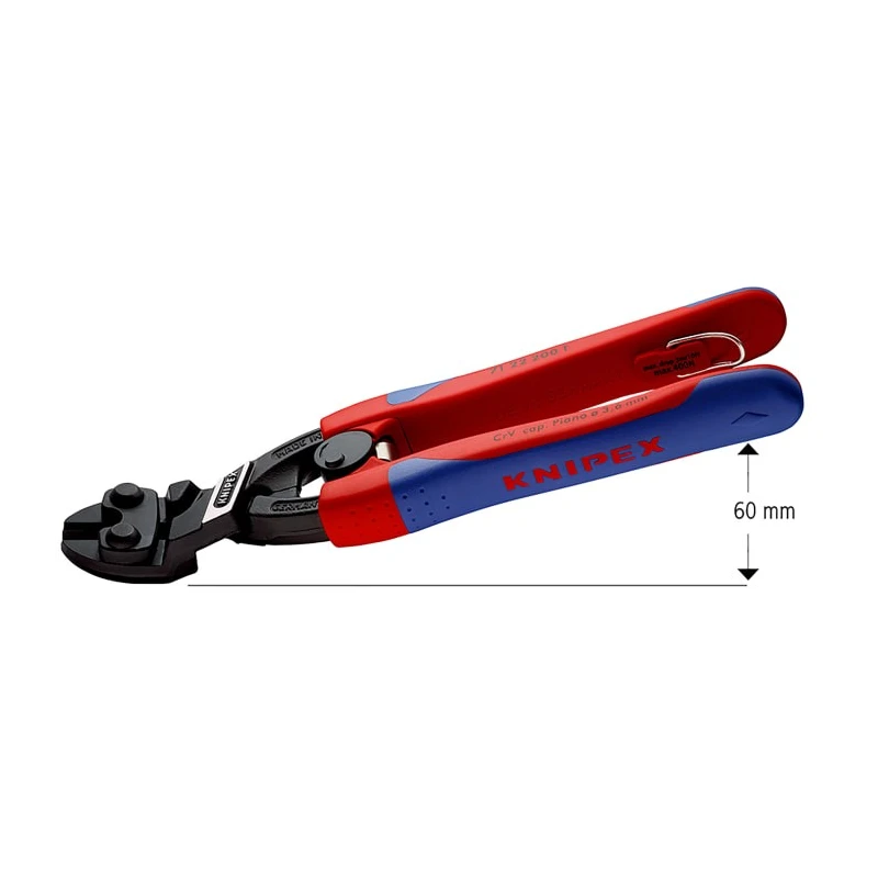 Knipex Chrome Vanadium Steel Compact Angled Bolt Cutter 200 mm 6 mm Cutting Capacity 71 22 200 T
