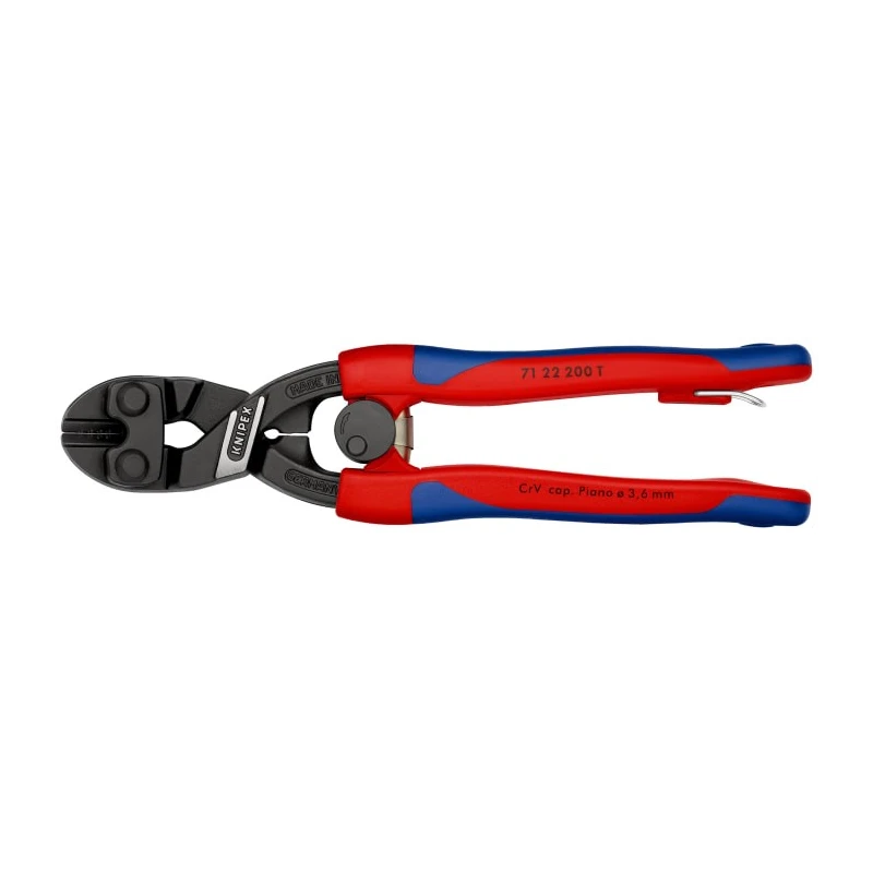 Knipex Chrome Vanadium Steel Compact Angled Bolt Cutter 200 mm 6 mm Cutting Capacity 71 22 200 T