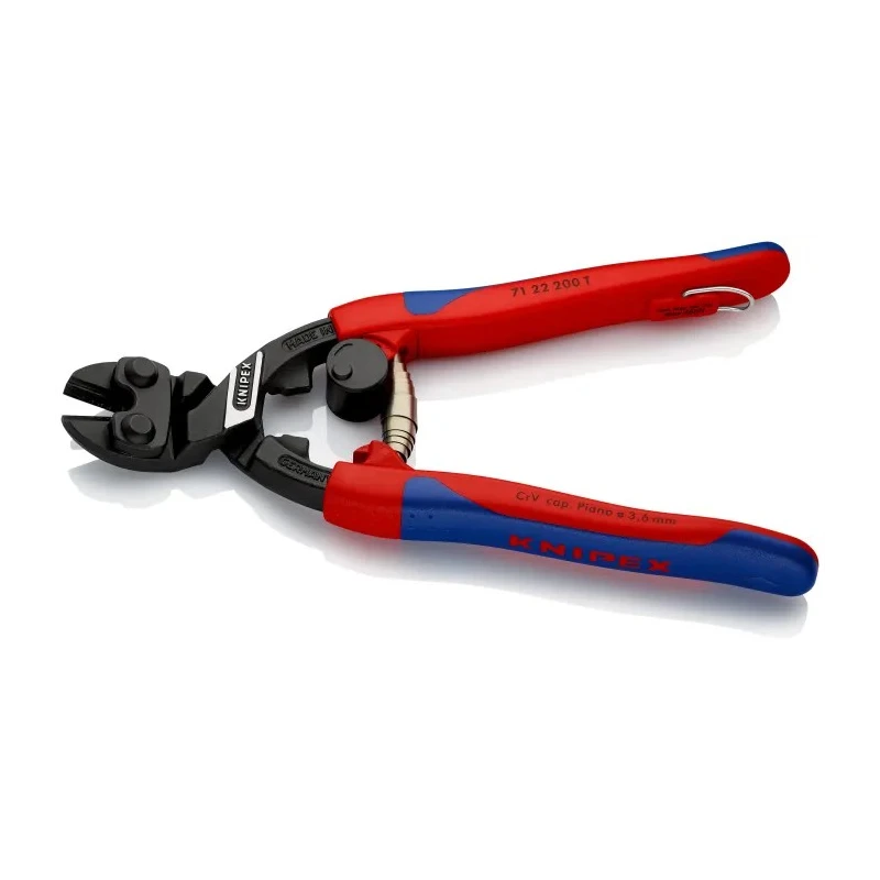 Knipex Chrome Vanadium Steel Compact Angled Bolt Cutter 200 mm 6 mm Cutting Capacity 71 22 200 T