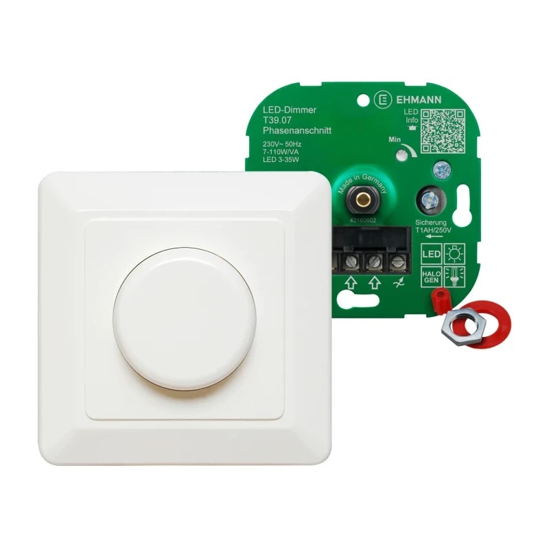 Bodo Ehmann 2 Way 1 Gang Rotary Dimmer Switch 230V 35W T39.07 3960X0700