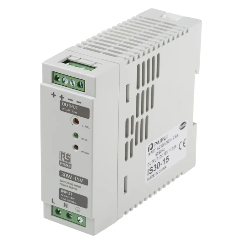 RS PRO Switched Mode DIN Rail Power Supply 264V AC Input 15V DC Output 2A 30W 136-8306