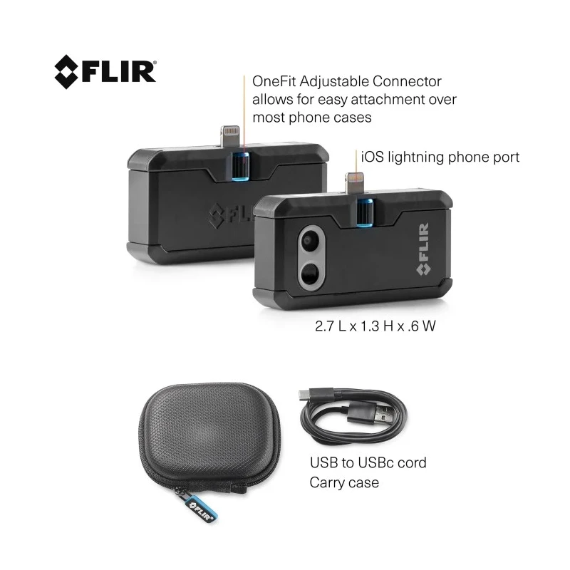 FLIR Thermal Imaging Camera, 400 °C Max Temperature, 160 x 120 Pixel Detector Resolution FLIR ONE PRO IOS (435-0006-03)