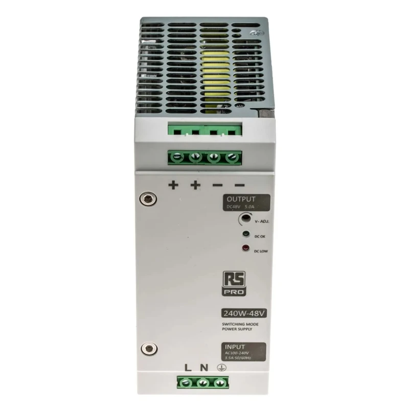 RS PRO Switched Mode DIN Rail Power Supply 240 W 55V DC Output 5 A Output Current 90-264V AC Input 1 Phase 136-8322