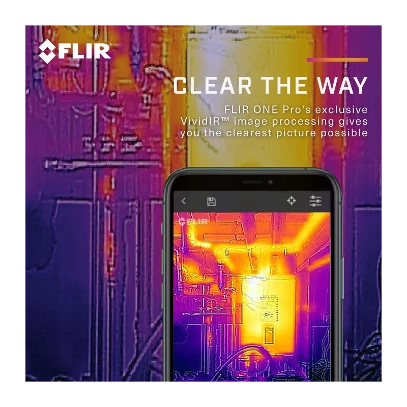 FLIR Thermal Imaging Camera, 400 °C Max Temperature, 160 x 120 Pixel Detector Resolution FLIR ONE PRO IOS (435-0006-03)