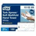 Tork Xpress Folded Paper Towel, 255 x 212 Unfolded mm, 85 x 212 Folded mm, 2-Ply, 150 Sheets 100289