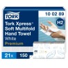 Tork Xpress Folded Paper Towel, 255 x 212 Unfolded mm, 85 x 212 Folded mm, 2-Ply, 150 Sheets 100289