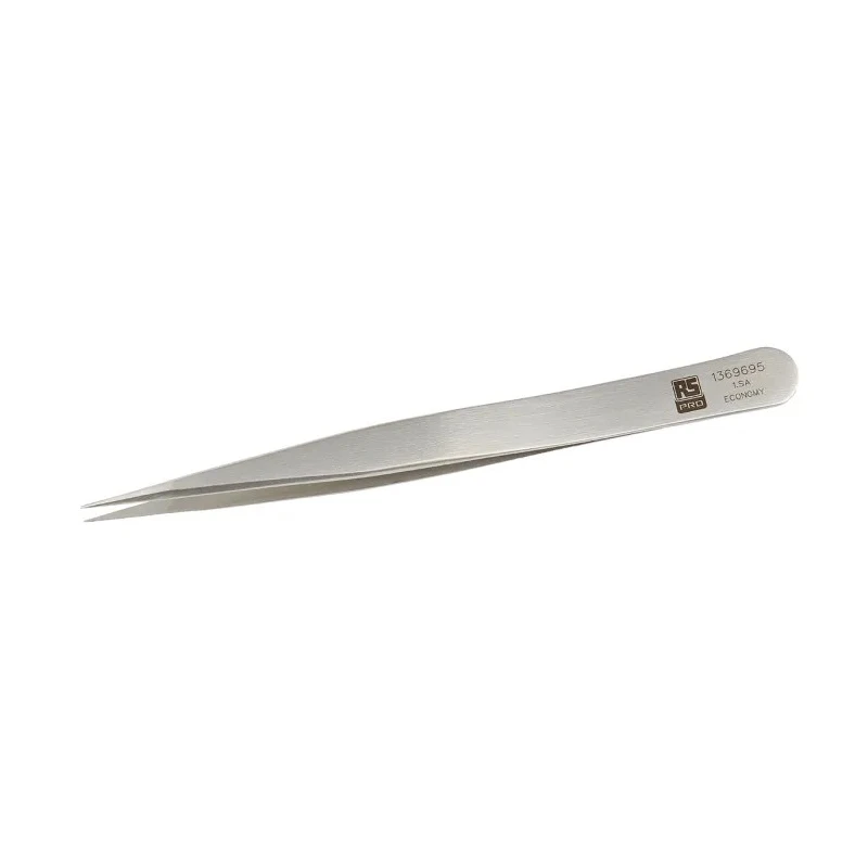 RS PRO 120mm Stainless Steel Fine, Straight Tweezer 136-9695