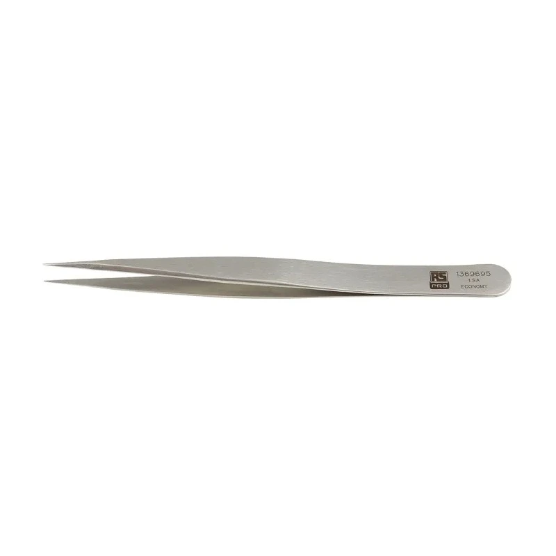 RS PRO 120mm Stainless Steel Fine, Straight Tweezer 136-9695