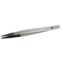 RS PRO 130mm Carbon Fibre Reinforced Plastic Bevel Straight Strong Thick ESD Safe Tweezer 136-9727