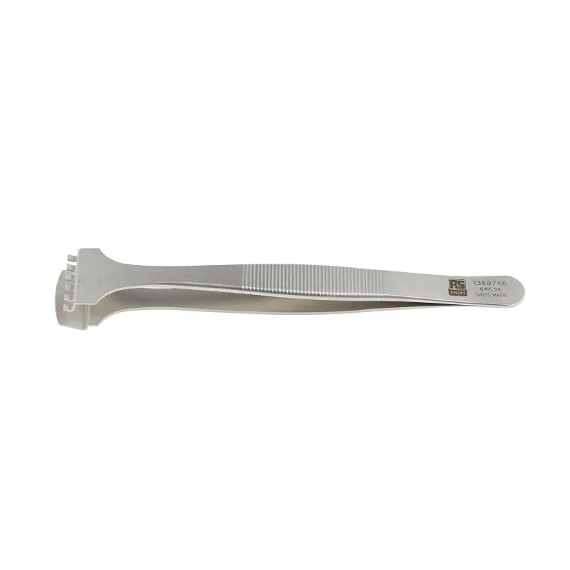 RS PRO 130mm Stainless Steel Bent Tweezer 136-9746