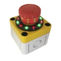 APEM A02ES-H Series Twist Release Emergency Stop Push Button Panel Mount 22mm Cutout 2 NO/2 A02ESH3B112IX0+PEA01+QH22L28RGC