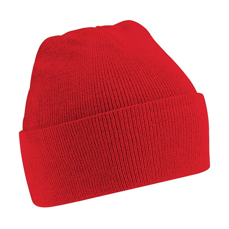 RS PRO Red Acrylic Cuffed Beanie Hat Soft Touch Double Layered Knit 137-0292