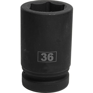 RS PRO 36 mm Deep Impact Socket 1 in Drive Chrome Molybdenum Steel Blackened Finish 137-0942