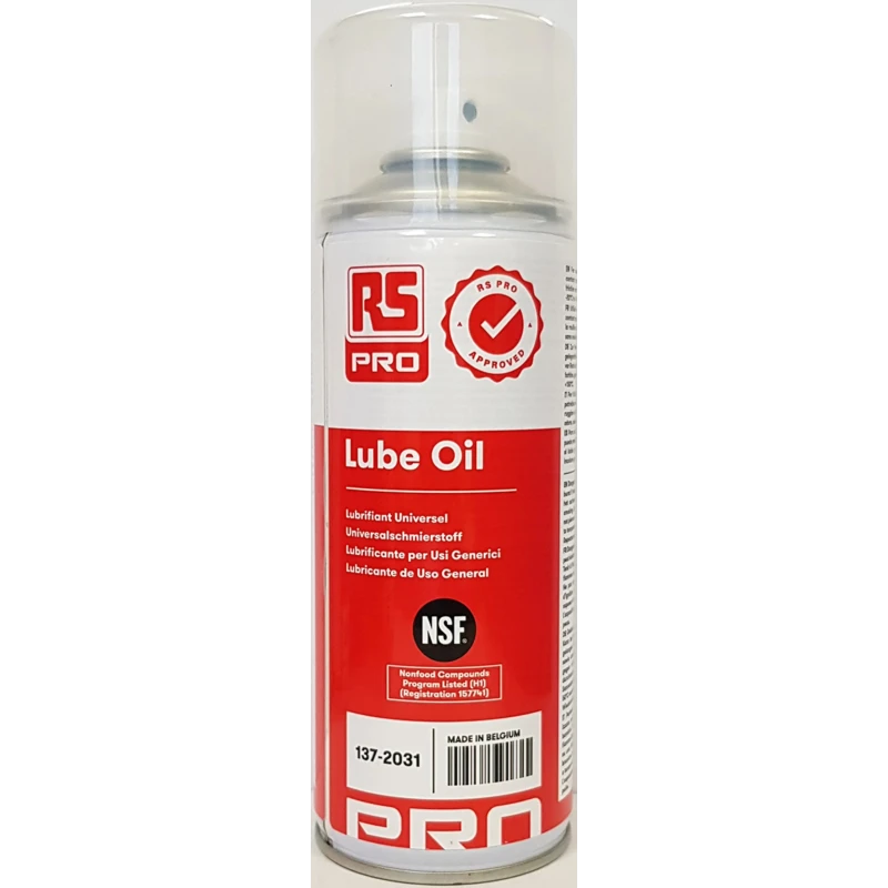 RS PRO 400 ml General Purpose Multi-Purpose Lubricant and Aerosol Multi-Purpose Oil for Food and Industrial 137-2031