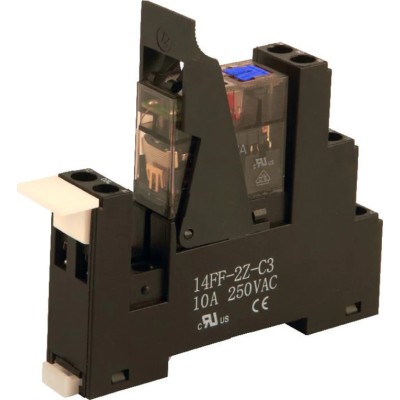 Hongfa Europe GMBH Electromechanical Interface Relay DIN Rail Mount 12V DC Coil DPDT 8A 2RMTFL-12-3