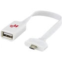 Rosenberger USB 2.0 Female USB Type A to Male Micro USB Type B Cable White 1m L99-M0015-150-A