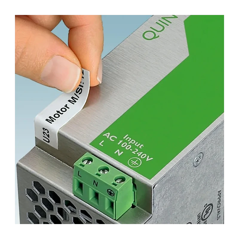 Phoenix Contact Label Printer Tape cULus Certified, Self-Adhesive, Silver Black Imprint 0803934