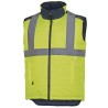 Delta Plus Fluorescent Yellow Navy Blue Zipper Hi Vis Vest Polyester Size L FIDJIHVJMGT