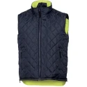 Delta Plus Fluorescent Yellow Navy Blue Zipper Hi Vis Vest Polyester Size L FIDJIHVJMGT
