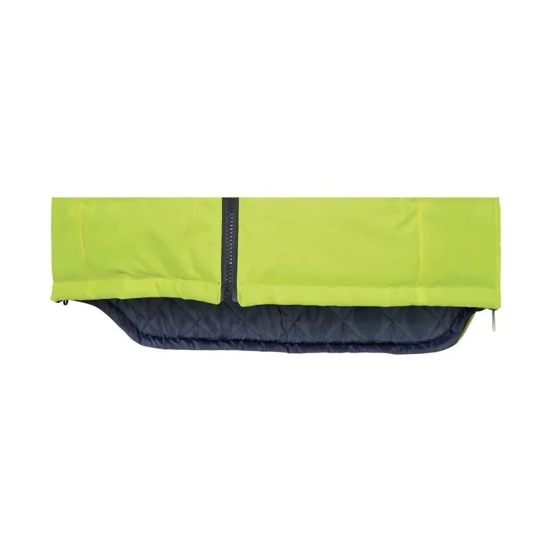 Delta Plus Fluorescent Yellow Navy Blue Zipper Hi Vis Vest Polyester Size L FIDJIHVJMGT
