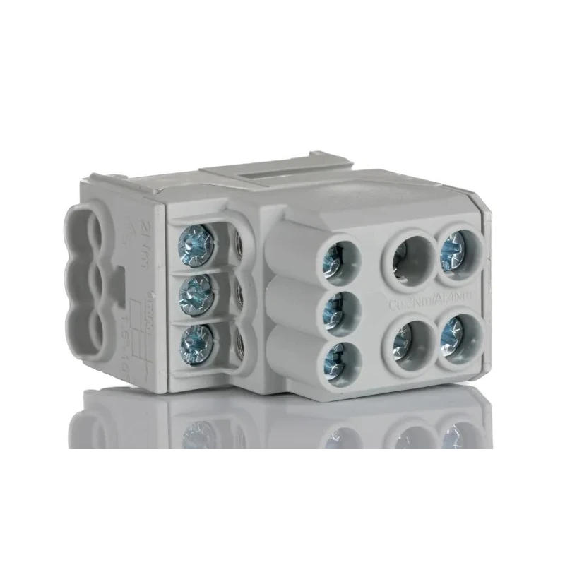 Weidmüller Distribution Block 6 Way 690 V ac 690 V dc 100A Wemid Housing Grey 1561910000