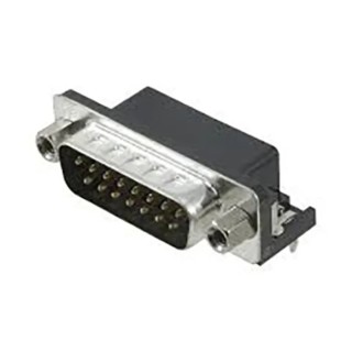 Amphenol Communications Solutions 15 Way Right Angle 2.74 mm Pitch Plug-in D-Sub Connector with Screw Male D15P33E6GX00LF