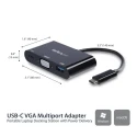 StarTech.com USB-C Docking Station with VGA 2048 x 1280 Pixel Resolution, USB 3.0 Port, Thunderbolt 3 Compatible CDP2VGAUACP