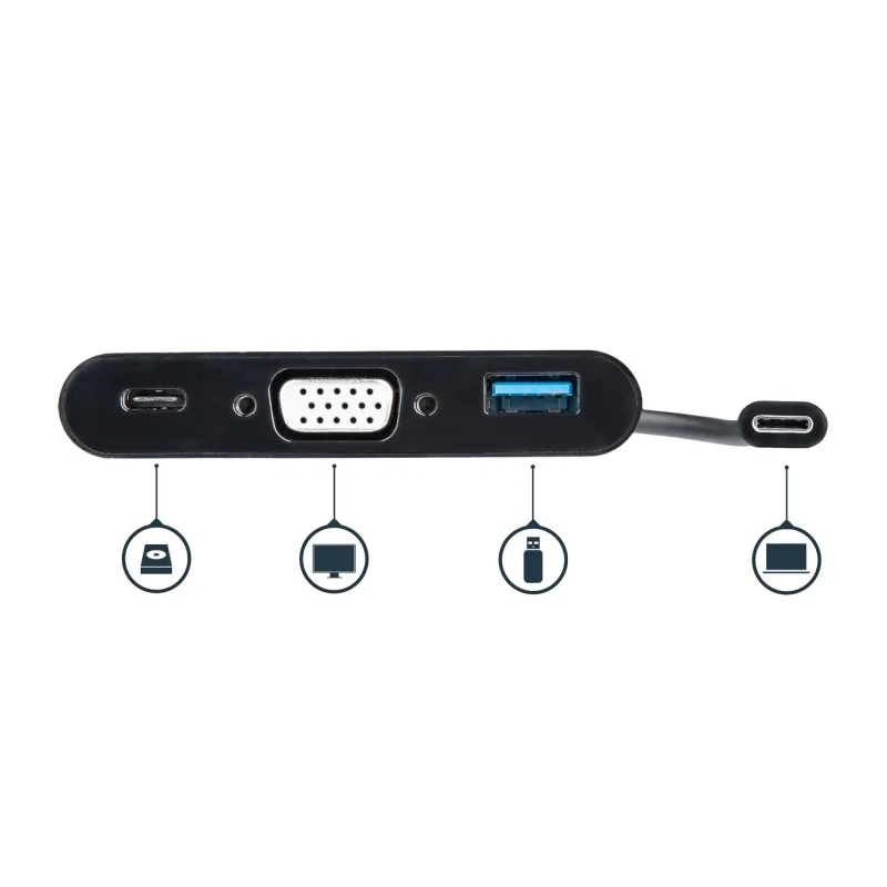 StarTech.com USB-C Docking Station with VGA 2048 x 1280 Pixel Resolution, USB 3.0 Port, Thunderbolt 3 Compatible CDP2VGAUACP