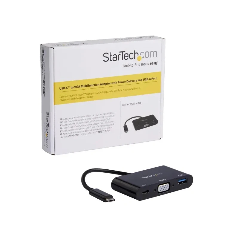 StarTech.com USB-C Docking Station with VGA 2048 x 1280 Pixel Resolution, USB 3.0 Port, Thunderbolt 3 Compatible CDP2VGAUACP