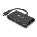 StarTech.com 4 Port USB 3.0 USB Hub, USB Bus Powered, 41 mm Width x 15 mm Height x 41 mm Depth HB30C4AB