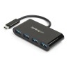 StarTech.com 4 Port USB 3.0 USB Hub, USB Bus Powered, 41 mm Width x 15 mm Height x 41 mm Depth HB30C4AB