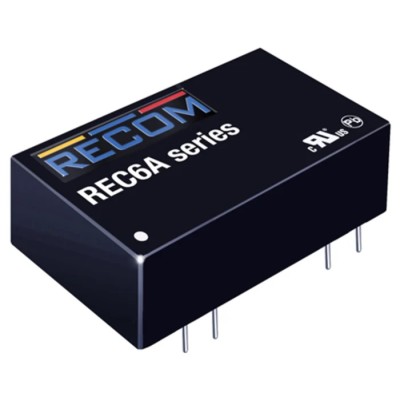 Recom DC/DC Converter 5V DC 1.2A 36V DC Input 18V Input 6W Through Hole DIP-24 Package REC6A