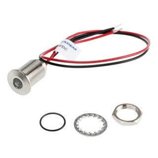 RS PRO Yellow Panel Mount Indicator, 10.8V dc, 13.2V dc, 20mA, Lead Wire Termination, IP67 Flush Bezel 139-3372