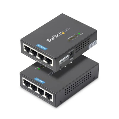 StarTech.com  RJ45 Ethernet Switch, 4 Ports, Full Duplex, 2Gbps Data Rate, 100m Transfer Distance, Steel Enclosure