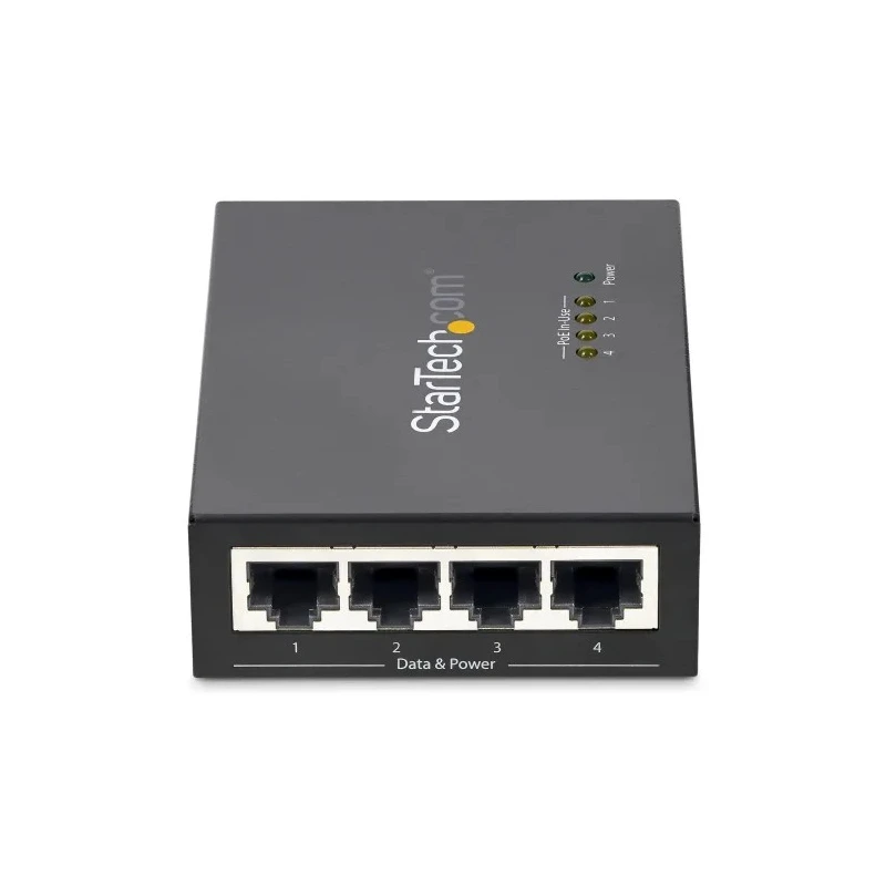 StarTech.com  RJ45 Ethernet Switch, 4 Ports, Full Duplex, 2Gbps Data Rate, 100m Transfer Distance, Steel Enclosure