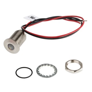 RS PRO White Panel Mount Indicator with Lead Wire Termination, IP67 Flush Bezel, 10.8V DC, 13.2V DC, 20mA 139-3379