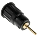 Staubli Black Female Banana Socket, Press Fit Termination, 4 mm Connector, 1000V, 24A, Gold Plated Contact 23.3130-21