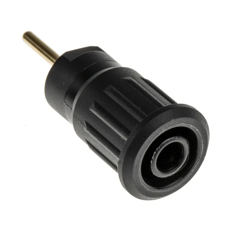 Staubli Black Female Banana Socket, Press Fit Termination, 4 mm Connector, 1000V, 24A, Gold Plated Contact 23.3130-21