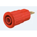Staubli Red Female Banana Socket 4 mm Connector, Press Fit Termination, 1000 V, 24 A, Gold Plated 23.3120-22