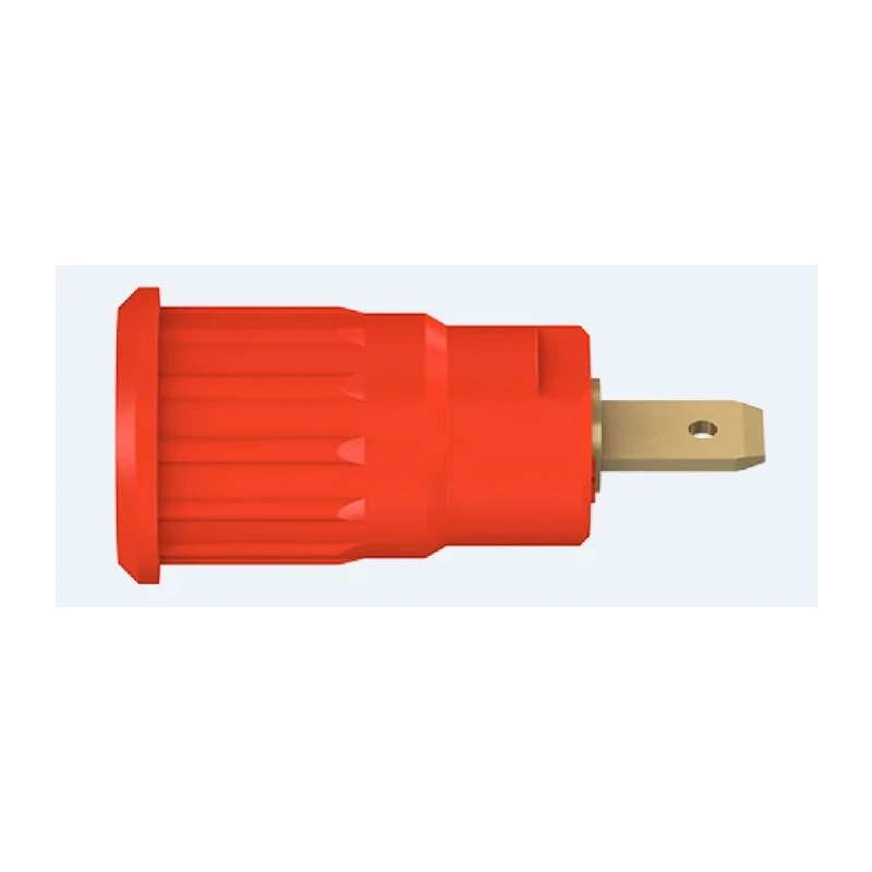 Staubli Red Female Banana Socket 4 mm Connector, Press Fit Termination, 1000 V, 24 A, Gold Plated 23.3120-22