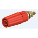 Staubli Red Female Banana Socket 4 mm Connector Bolt Termination 600V 32A Gold Plating 23.3050-22