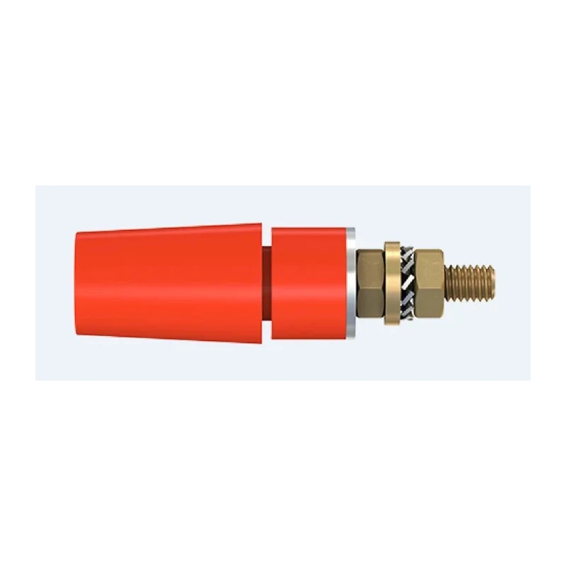 Staubli Red Female Banana Socket 4 mm Connector Bolt Termination 600V 32A Gold Plating 23.3050-22