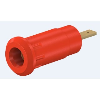 Staubli Red Female Banana Socket 2 mm Connector Press Fit Termination 600V 10A Gold Plating 65.9099-22