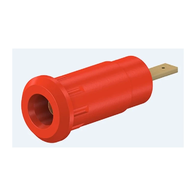 Staubli Red Female Banana Socket 2 mm Connector Press Fit Termination 600V 10A Gold Plating 65.9099-22