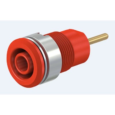 Staubli Red Female Banana Socket, 4 mm Connector, Screw Termination, 1000 V, 24 A, Gold Plating 23.3010-22